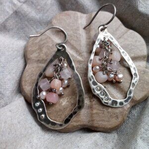 Silpada W2211 Sterling Silver Rose Quartz Earrings retired